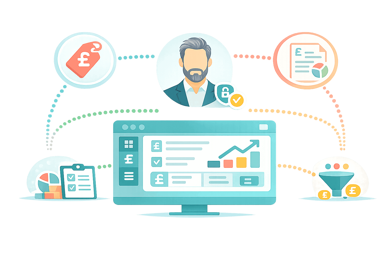 Sales performance dashboard on Comgem