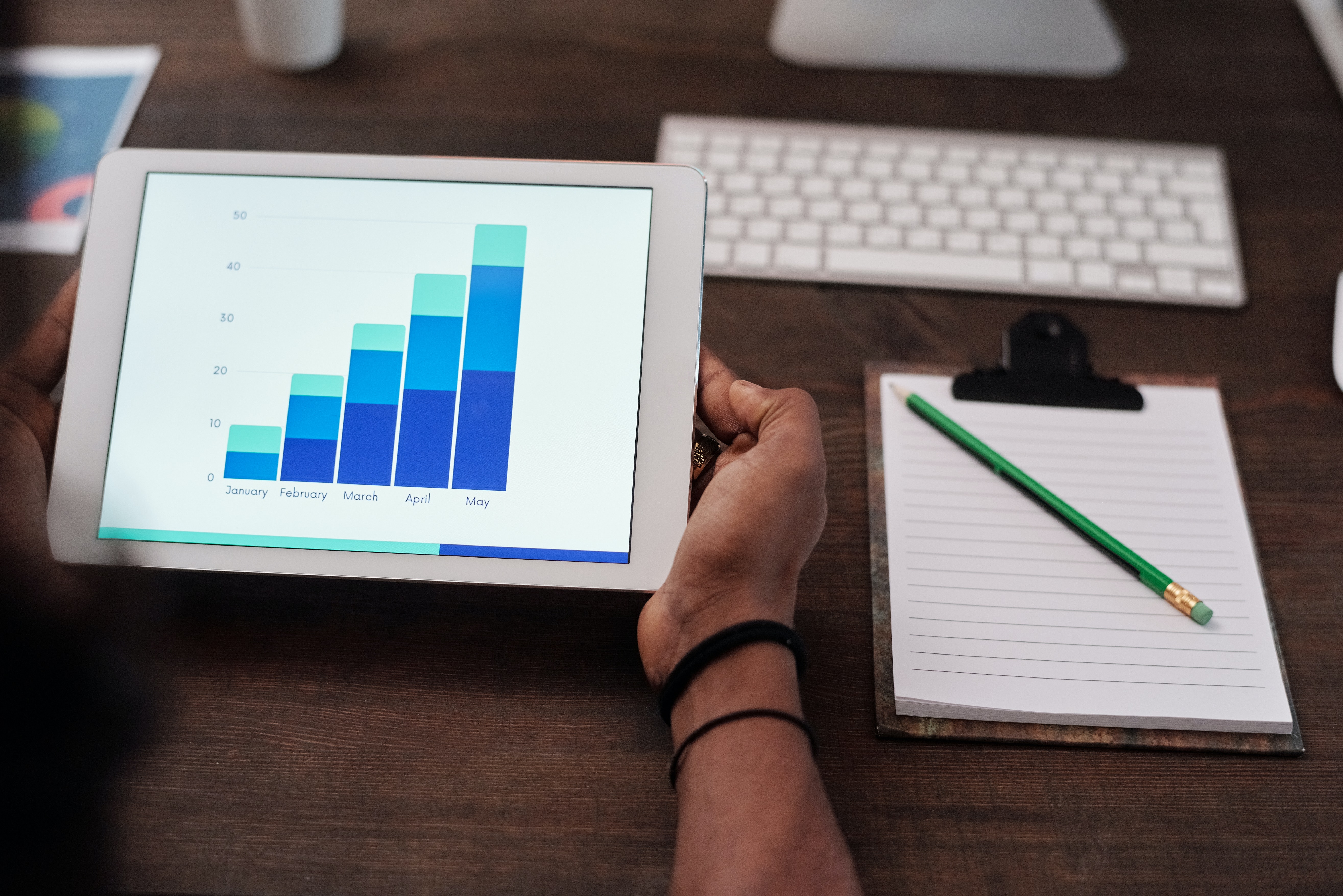 Graph on a tablet screen