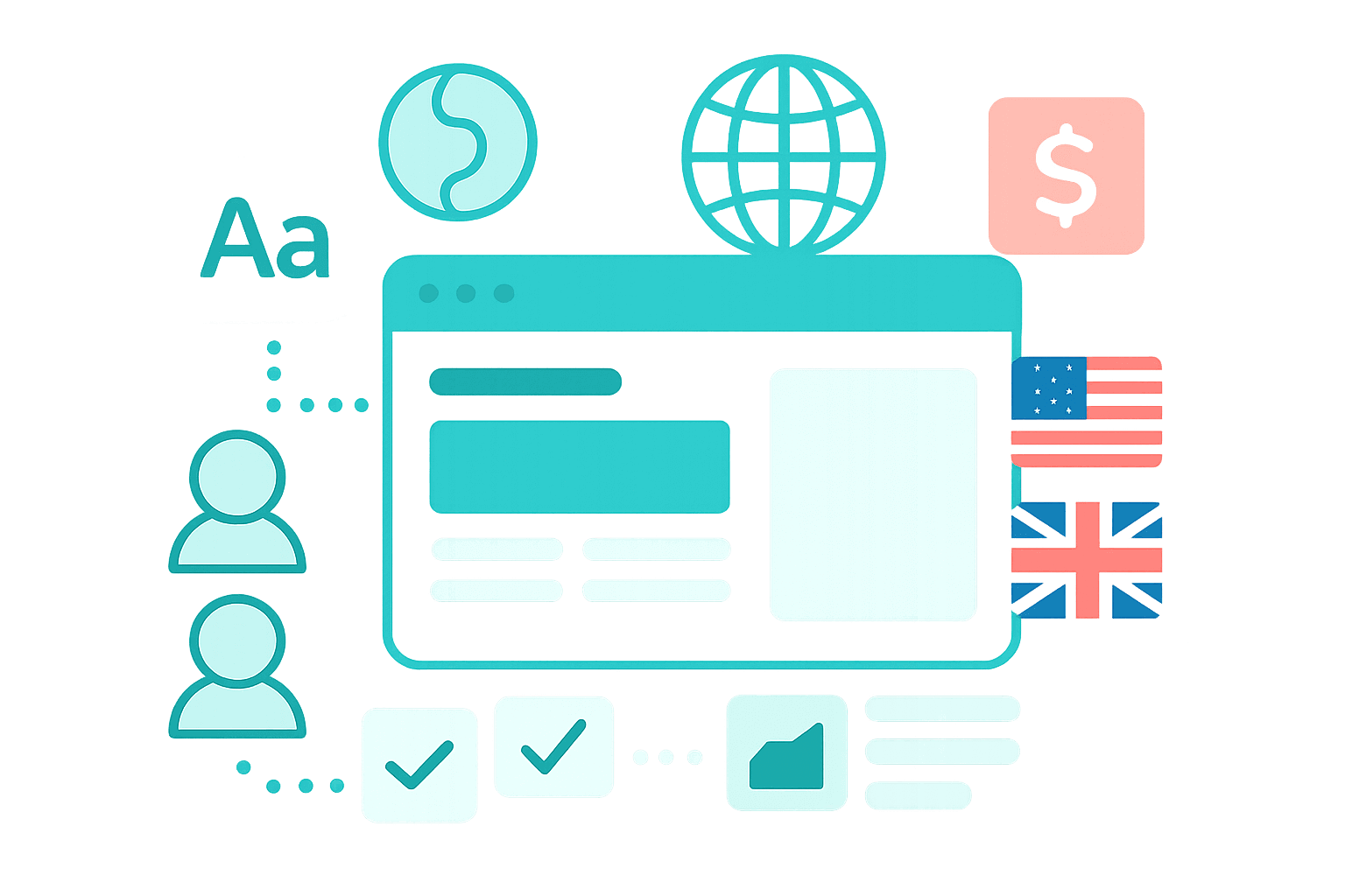 B2B ecommerce platform supporting multiple languages and currencies with global localisation controls.