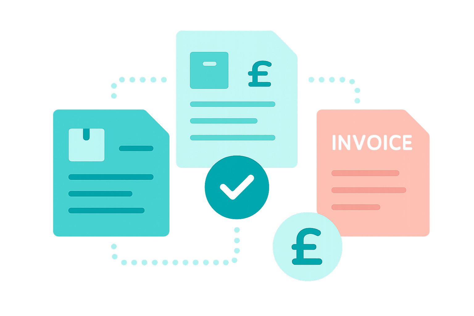 invoice matching across purchase orders, goods received notes, and supplier invoices